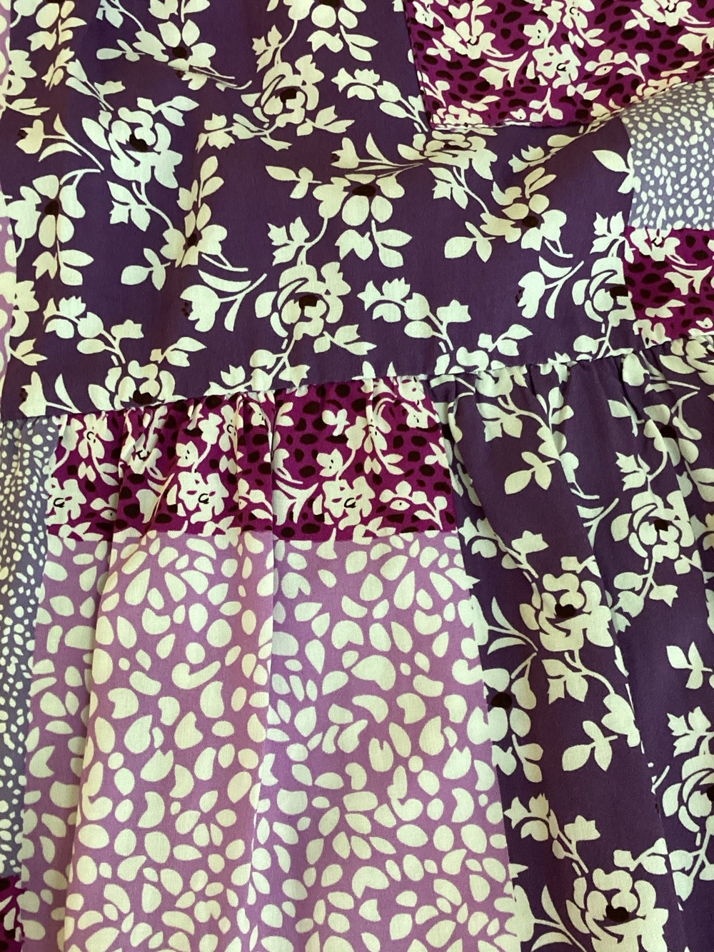 Purple Patchwork Floral Sleeveless Swing Dress - Picture 7 of 7